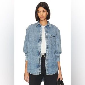 Good American Easy Denim Shirt Indigo